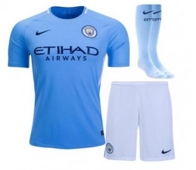 Manchester City 2017/18 Home Blue Shirt Soccer Jersey Kits