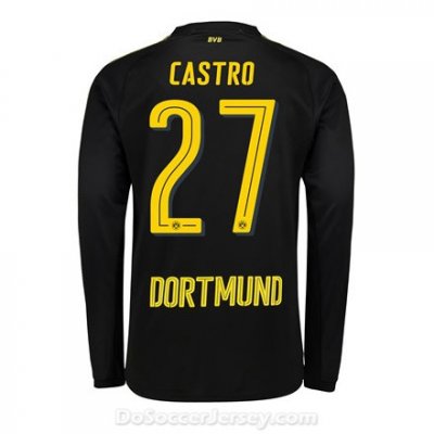 Borussia Dortmund 2017/18 Away Castro #27 Long Sleeve Soccer Shirt