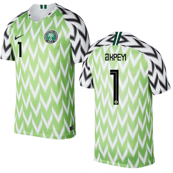 Nigeria Fifa World Cup 2018 Home Daniel Akpeyi 1 Shirt Soccer Jersey - Click Image to Close