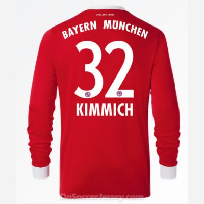 Bayern Munich 2017/18 Home Kimmich #32 Long Sleeved Soccer Shirt