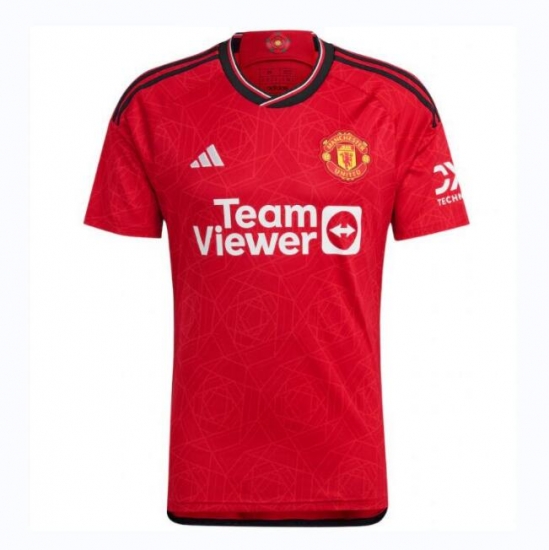 Men 2023/24 Manchester United Home Soccer Jersey Fans Edition - Click Image to Close