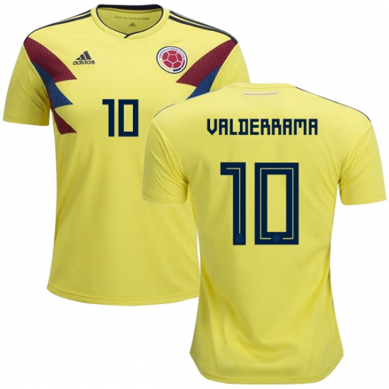 Colombia 2018 World Cup CARLOS VALDERRAMA 10 Home Shirt Soccer Jersey - Click Image to Close