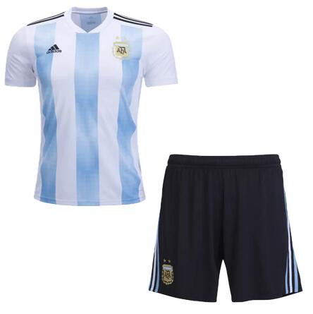 Argentina 2018 World Cup Home Soccer Kits With Shorts - Click Image to Close