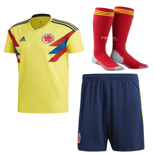 Colombia 2018 World Cup Home Soccer Jersey Kits (Shirt+Shorts+Socks) - Click Image to Close