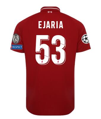 Liverpool 2018/19 Home EJARIA Shirt UCL Soccer Jersey