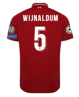Liverpool 2018/19 Home WIJNALDUM Shirt UCL Soccer Jersey