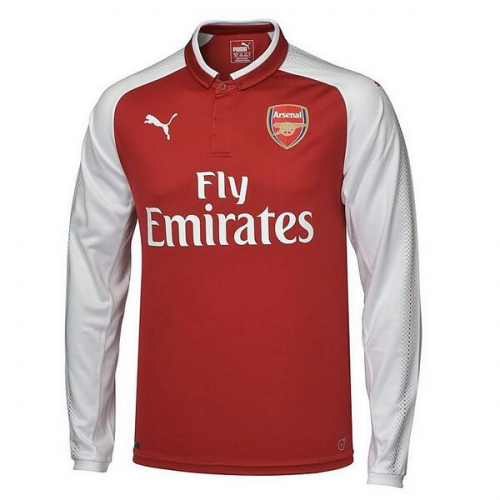 Arsenal 2017/18 Home Long Sleeved Soccer Jersey Shirt