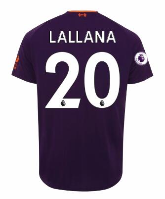Liverpool 2018/19 ADAM LALLANA 20 Away Shirt Soccer Jersey