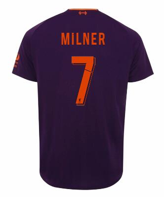 Liverpool 2018/19 JAMES MILNER 7 UCL Away Shirt Soccer Jersey