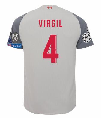 Liverpool 2018/19 VIRGIL VAN DIJK 4 UCL Third Shirt Soccer Jersey