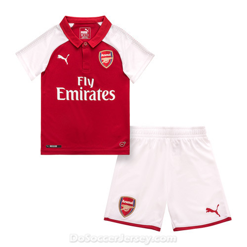 Arsenal 2017/18 Home Kids Soccer Kit Children Shirt And Shorts