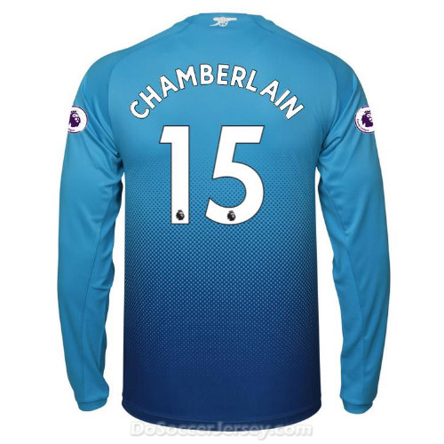 Arsenal 2017/18 Away CHAMBERLAIN #15 Long Sleeved Shirt Soccer Jersey - Click Image to Close