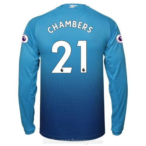 Arsenal 2017/18 Away CHAMBERS #21 Long Sleeved Shirt Soccer Jersey - Click Image to Close