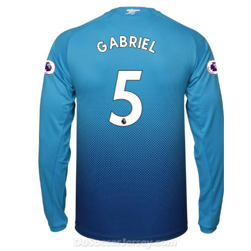 Arsenal 2017/18 Away GABRIEL #5 Long Sleeved Shirt Soccer Jersey - Click Image to Close