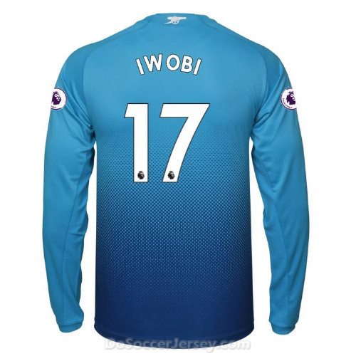 Arsenal 2017/18 Away IWOBI #17 Long Sleeved Shirt Soccer Jersey
