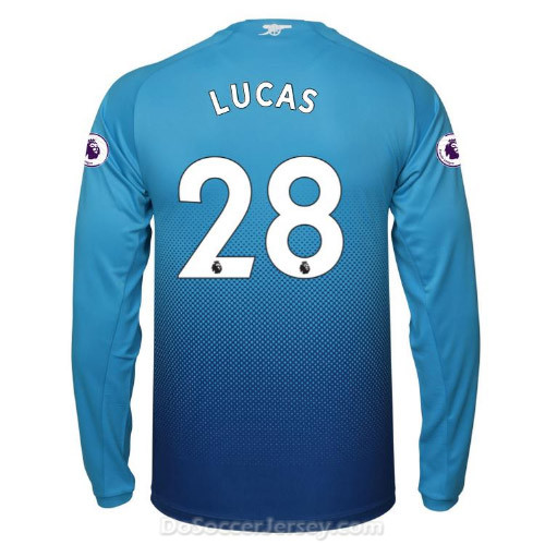 Arsenal 2017/18 Away LUCAS #28 Long Sleeved Shirt Soccer Jersey - Click Image to Close