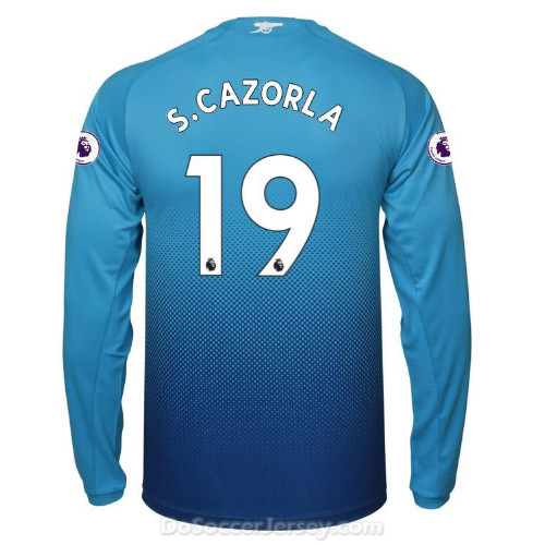 Arsenal 2017/18 Away S.CAZORLA #19 Long Sleeved Shirt Soccer Jersey - Click Image to Close
