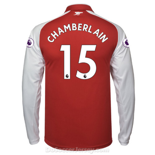 Arsenal 2017/18 Home CHAMBERLAIN #15 Long Sleeved Shirt Soccer Jersey - Click Image to Close