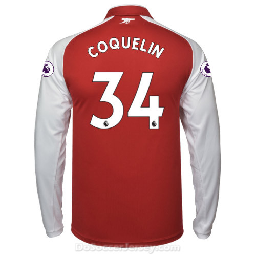 Arsenal 2017/18 Home COQUELIN #34 Long Sleeved Shirt Soccer Jersey - Click Image to Close