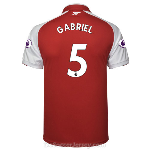 Arsenal 2017/18 Home GABRIEL #5 Shirt Soccer Jersey - Click Image to Close