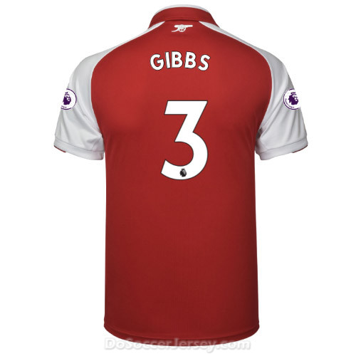 Arsenal 2017/18 Home GIBBS #3 Shirt Soccer Jersey - Click Image to Close