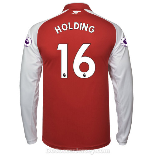 Arsenal 2017/18 Home HOLDING #16 Long Sleeved Shirt Soccer Jersey - Click Image to Close
