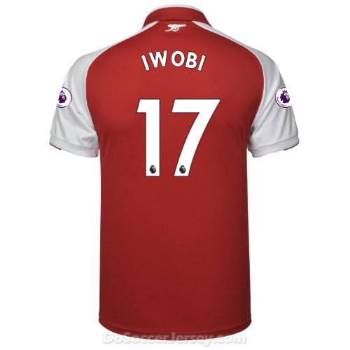 Arsenal 2017/18 Home IWOBI #17 Shirt Soccer Jersey - Click Image to Close
