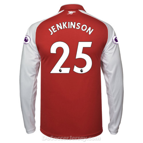 Arsenal 2017/18 Home JENKINSON #25 Long Sleeved Shirt Soccer Jersey - Click Image to Close