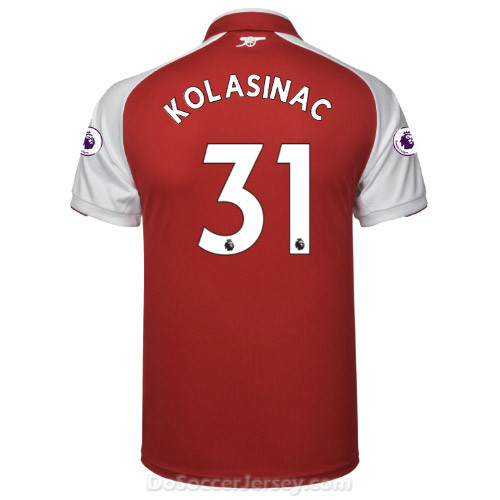 Arsenal 2017/18 Home KOLASINAC #31 Shirt Soccer Jersey - Click Image to Close