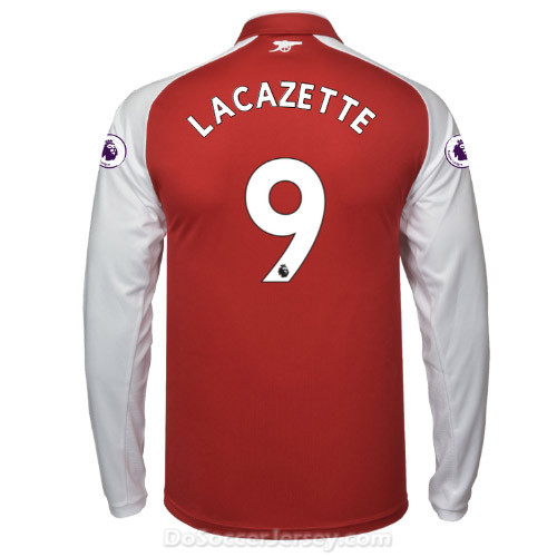 Arsenal 2017/18 Home LACAZETTE #9 Long Sleeved Shirt Soccer Jersey - Click Image to Close