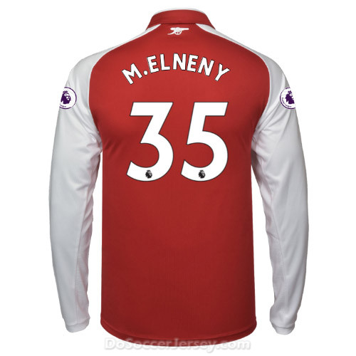 Arsenal 2017/18 Home M.ELNENY #35 Long Sleeved Shirt Soccer Jersey - Click Image to Close