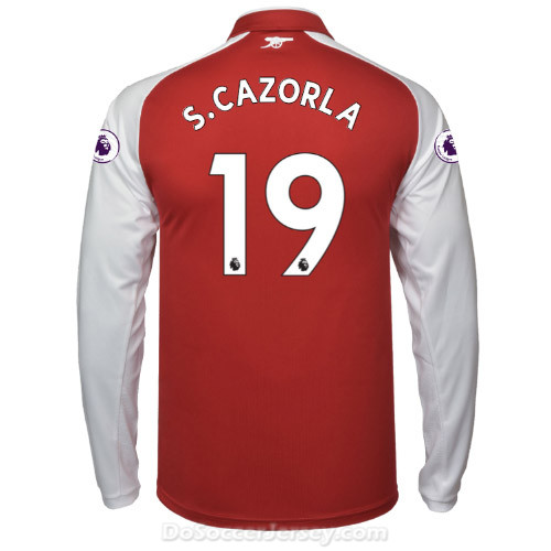 Arsenal 2017/18 Home S.CAZORLA #19 Long Sleeved Shirt Soccer Jersey - Click Image to Close