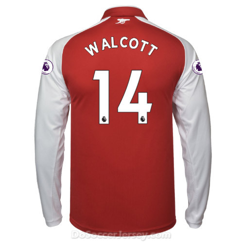 Arsenal 2017/18 Home WALCOTT #14 Long Sleeved Shirt Soccer Jersey - Click Image to Close