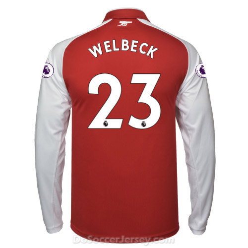 Arsenal 2017/18 Home WELBECK #23 Long Sleeved Shirt Soccer Jersey - Click Image to Close