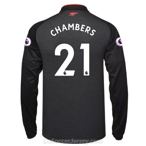 Arsenal 2017/18 Third CHAMBERS #21 Long Sleeved Shirt Soccer Jersey - Click Image to Close