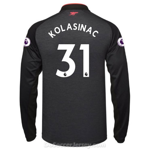 Arsenal 2017/18 Third KOLASINAC #31 Long Sleeved Shirt Soccer Jersey - Click Image to Close
