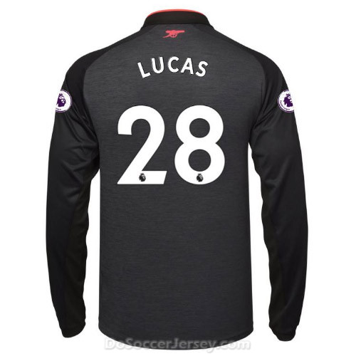 Arsenal 2017/18 Third LUCAS #28 Long Sleeved Shirt Soccer Jersey - Click Image to Close