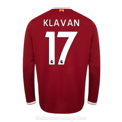 Liverpool 2017/18 Home Klavan #17 Long Sleeved Shirt Soccer Jersey - Click Image to Close