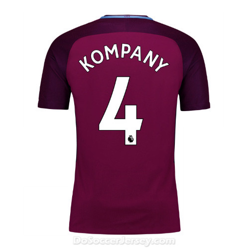 Manchester City 2017/18 Away Kompany #4 Shirt Soccer Jersey - Click Image to Close
