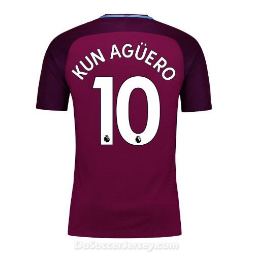 Manchester City 2017/18 Away Kun Aguero #10 Shirt Soccer Jersey - Click Image to Close