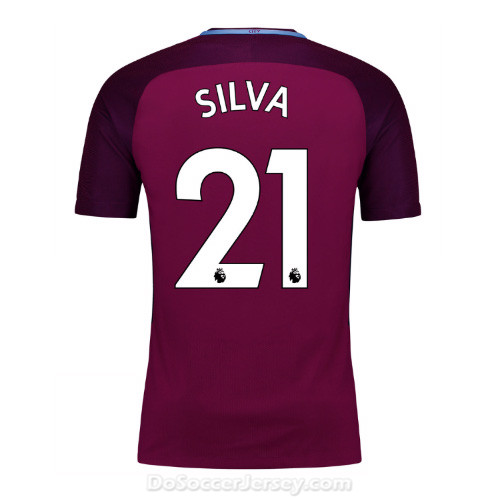 Manchester City 2017/18 Away Silva #21 Shirt Soccer Jersey - Click Image to Close