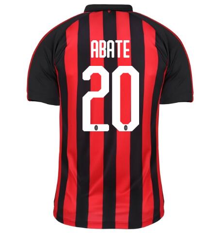 AC Milan 2018/19 ABATE 20 Home Shirt Soccer Jersey