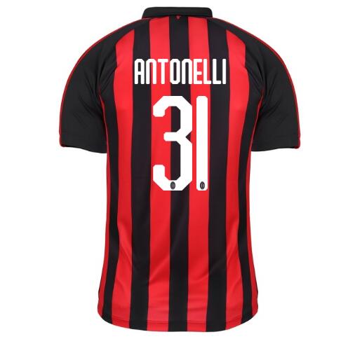 AC Milan 2018/19 ANTONELLI 31 Home Shirt Soccer Jersey - Click Image to Close