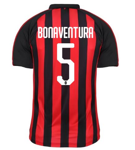 AC Milan 2018/19 BONAVENTURA 5 Home Shirt Soccer Jersey - Click Image to Close