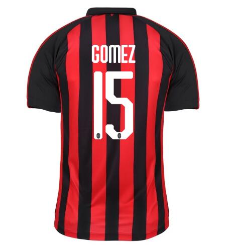 AC Milan 2018/19 GOMEZ 15 Home Shirt Soccer Jersey - Click Image to Close