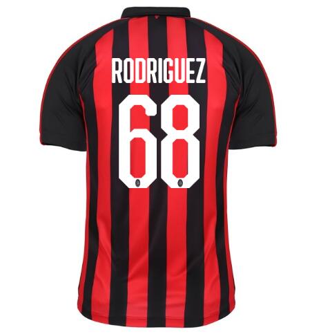 AC Milan 2018/19 RODRIGUEZ 68 Home Shirt Soccer Jersey - Click Image to Close
