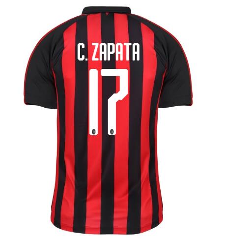 AC Milan 2018/19 C. ZAPATA 17 Home Shirt Soccer Jersey - Click Image to Close