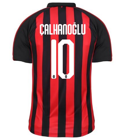 AC Milan 2018/19 ÇALHANOĞLU 10 Home Shirt Soccer Jersey - Click Image to Close