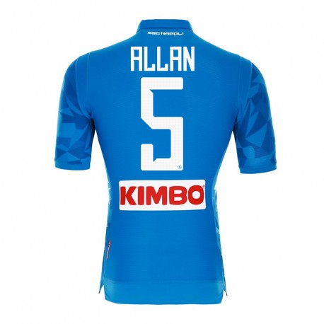Napoli 2018/19 ALLAN 5 Home Shirt Soccer Jersey - Click Image to Close