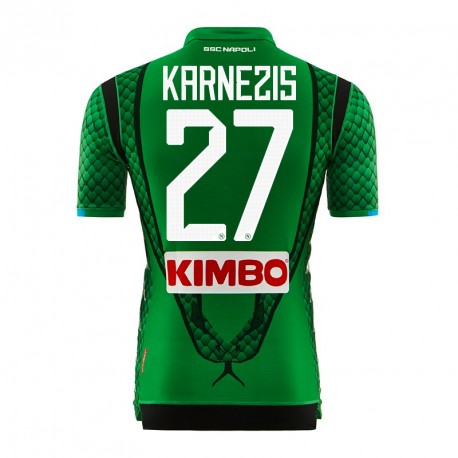 Napoli 2018/19 KARNEZIS 27 Green Goalkeeper Shirt Soccer Jersey - Click Image to Close